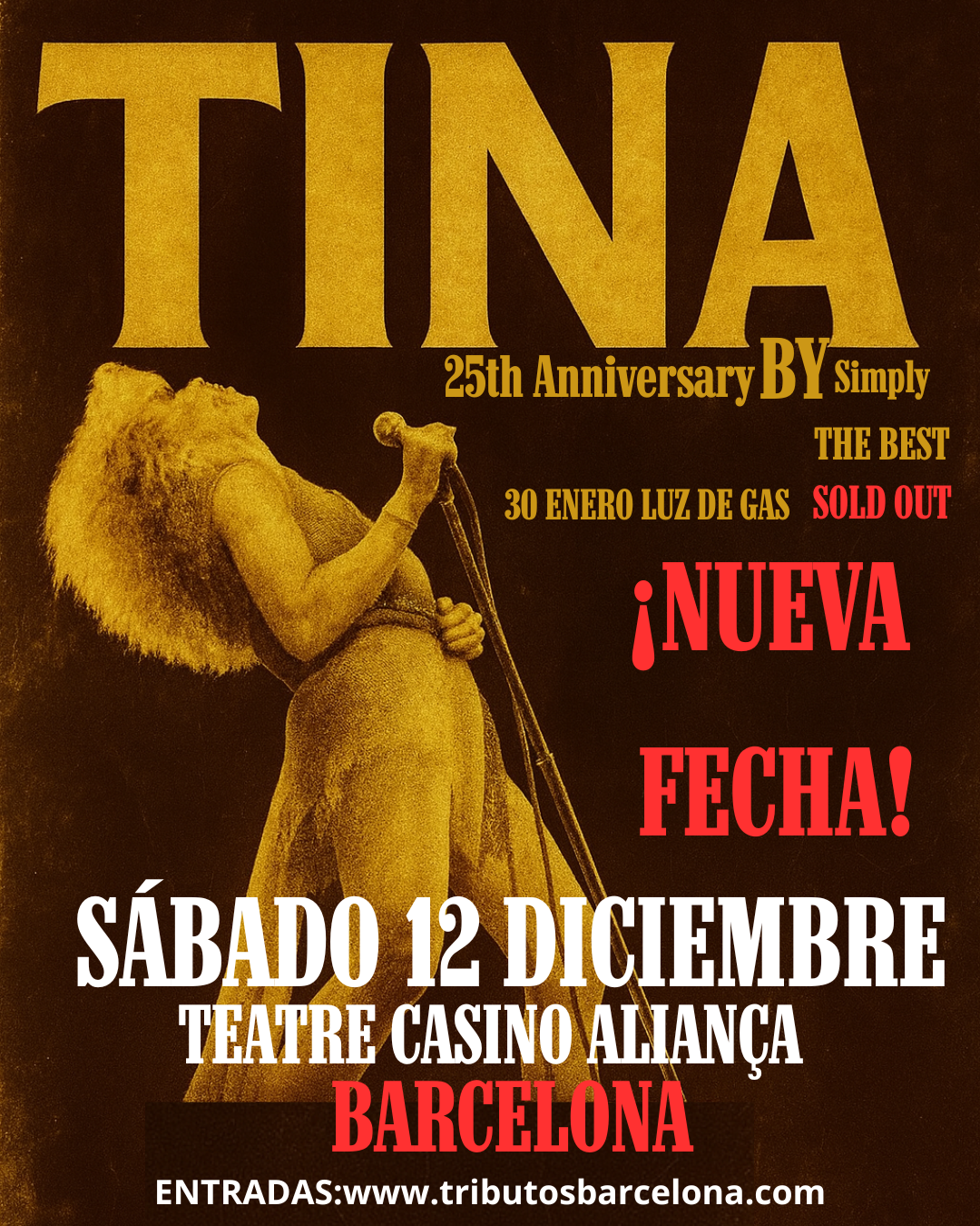 TINA 25th Anniversary Tributo a Tina Turner en Teatre Casino L'Aliança, Barcelona