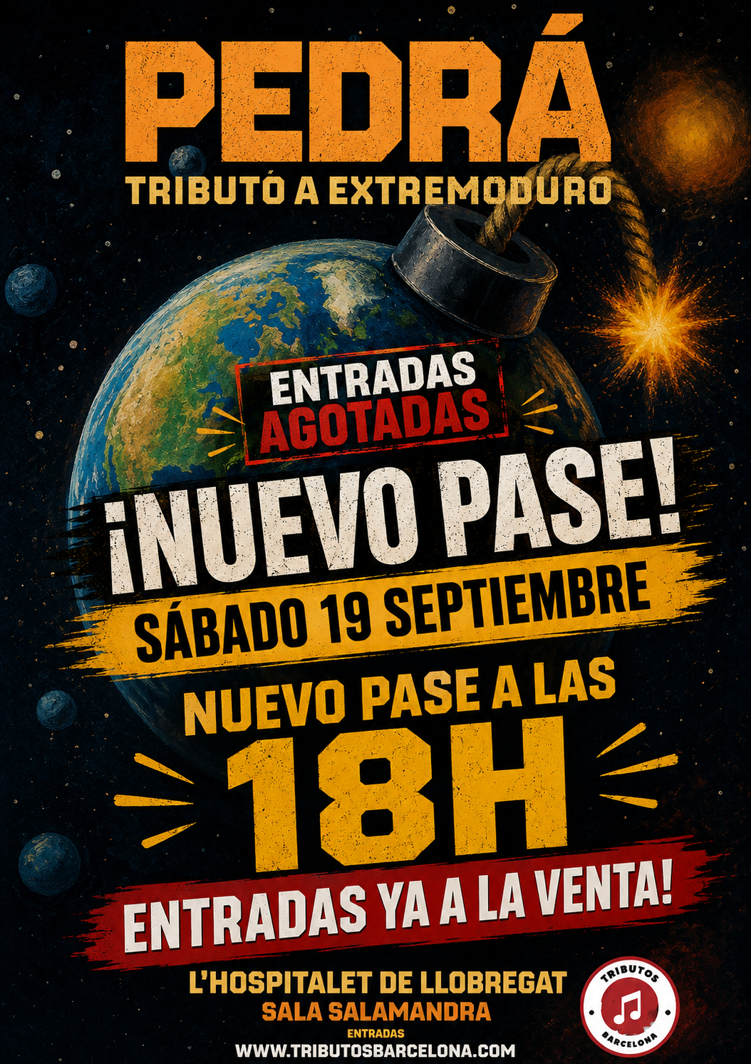 Pedrá - Tributo a Extremoduro en Sala Salamandra, L'Hospitalet de Llobregat